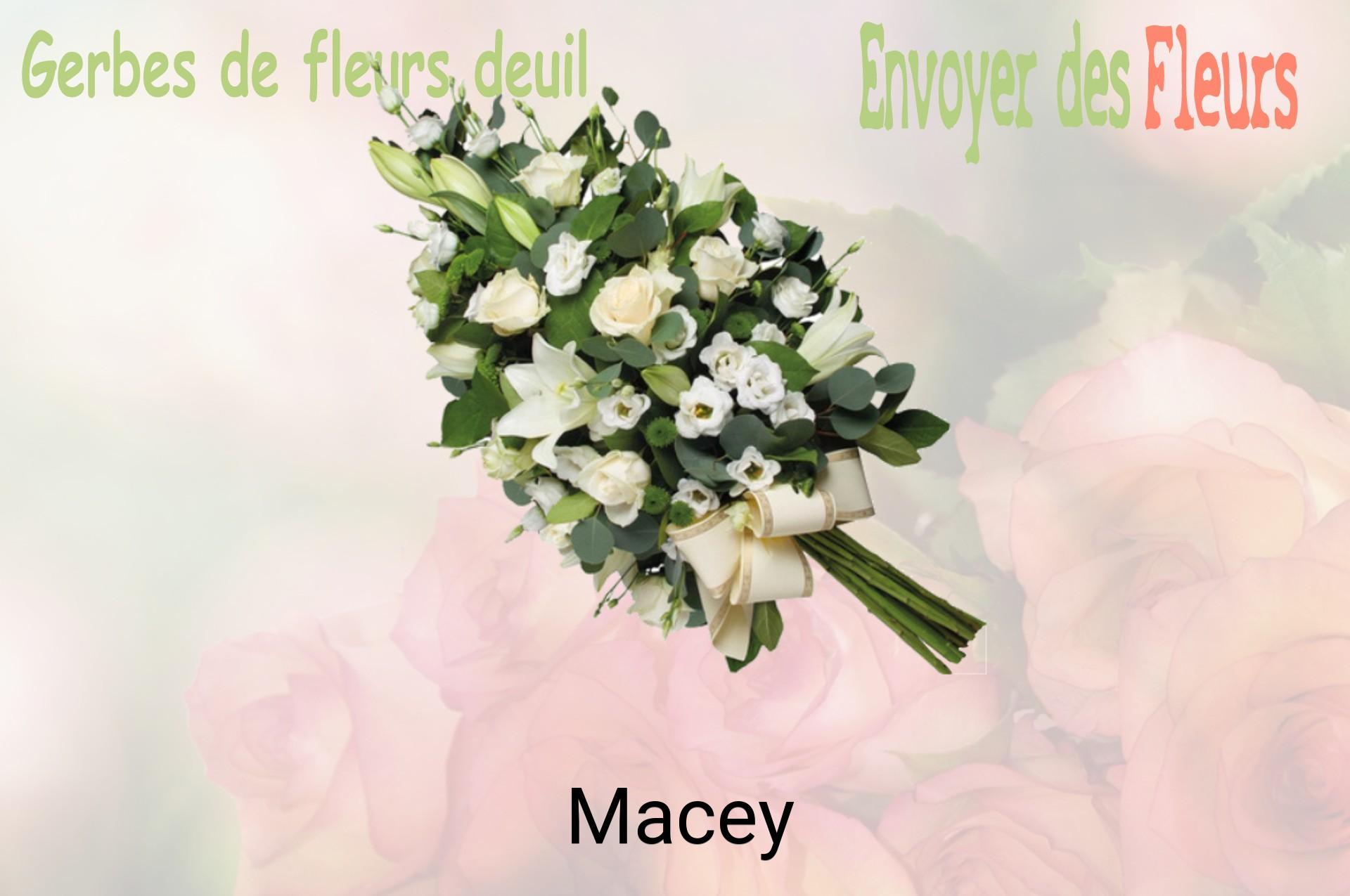 Gerbe de fleurs de deuil livrée à Macey